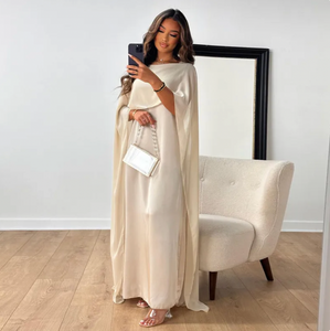 Experience the elegance and comfort of the Robe Solanj. This loose swing robe drapes beautifully, inspired by traditional Middle Eastern designs. Indulge in a luxurious and effortless style. Perfect for lounging or a day out, this robe will elevate your wardrobe and your mood!