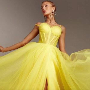 Bring a taste of sunshine to any event with the Robe Maysena dress! This bright yellow stunner features elegant spaghetti straps, sweetheart neckline and a fit that accentuates all of your best assets. Shine on your night out in perfect style!