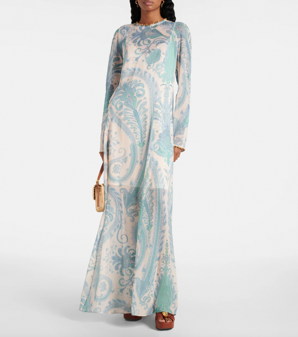 Elevate your style with the Illuminate Beaded Paisley Maxi Dress by Zimmermann! This stunning dress features intricate beading and a beautiful paisley design that will make you stand out in any crowd. Perfect for any special occasion, this dress will have you feeling confident and glamorous. Elevate your wardrobe with this must-have piece!