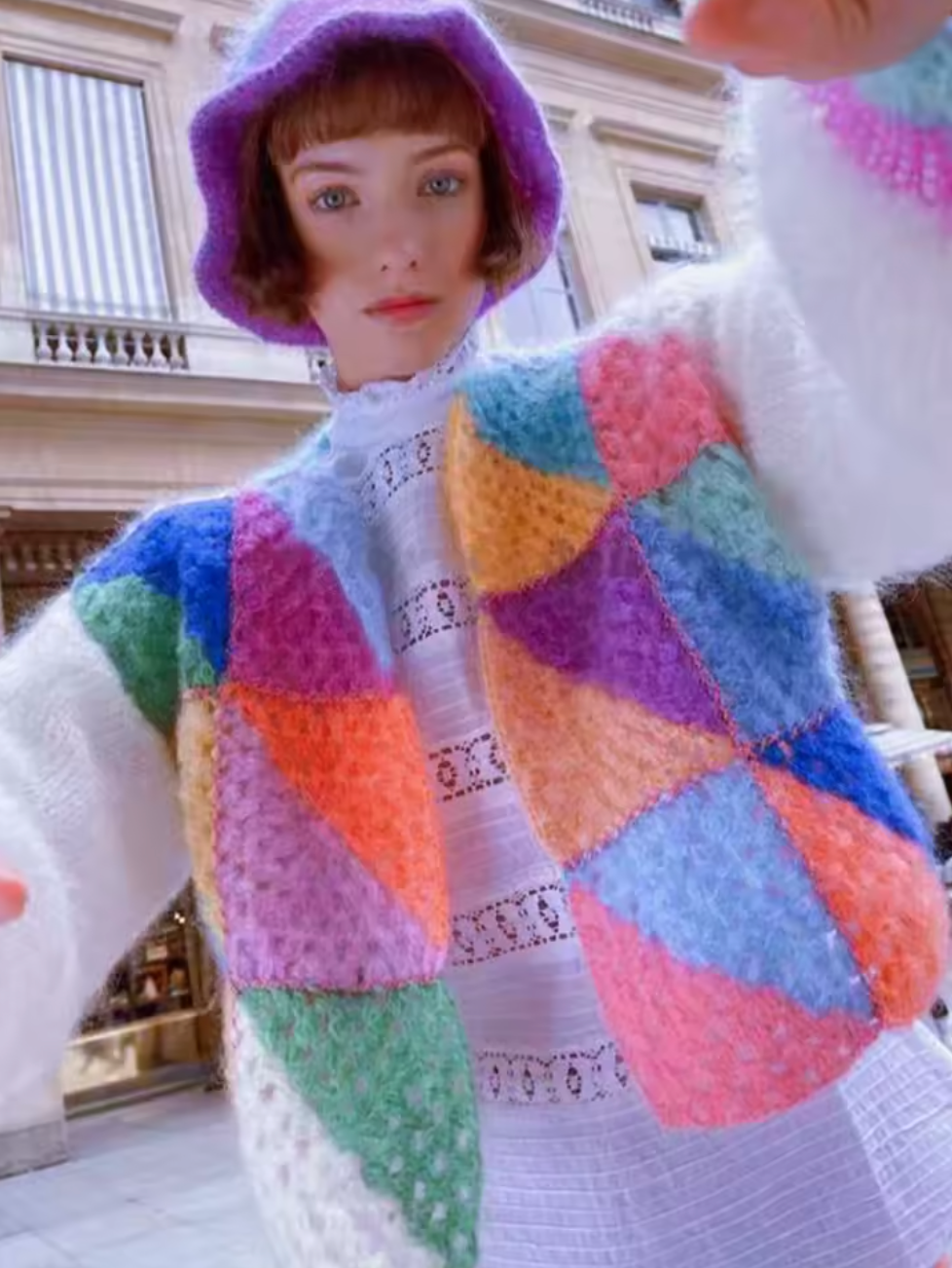 This hand-made Diagonal Pastels Cardigan showcases remarkable craftsmanship and a unique charm. Each piece is carefully crafted by our skilled knitters, resulting in slight differences that make each cardigan one-of-a-kind. Experience the luxury of artisanal fashion with this exclusive piece.