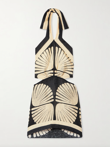 Elevate your wardrobe with the JOHANNA ORTIZ River Halterneck Mini Dress. Crafted from high-quality linen and featuring the River Ritual print, this dress exudes luxury and style. The halterneck design and unique cutouts add a touch of sophistication, making this dress a must-have for any fashion-forward individual.