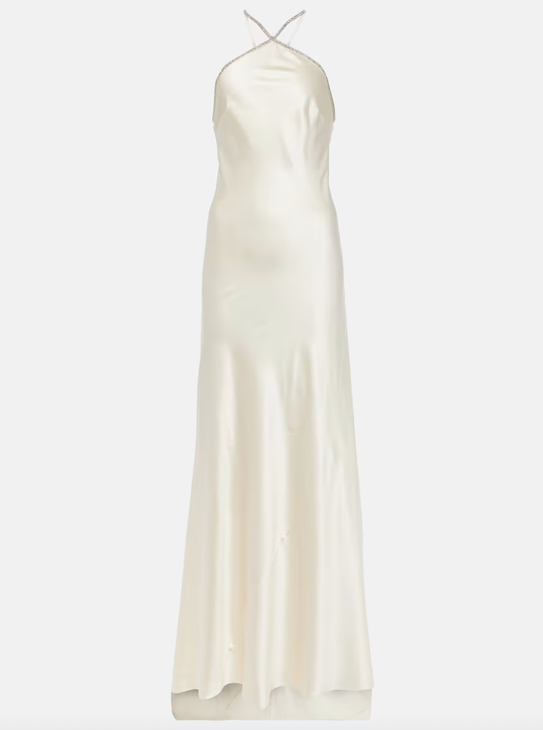 This Roland Mouret's Embellished Satin Gown exudes timeless sophistication. Made of luxurious silk satin, it features a stunning open back with lace-up detail and elegant A-Line silhouette. Perfect for any special occasion, this halter gown is designed to make you feel confident and beautiful.