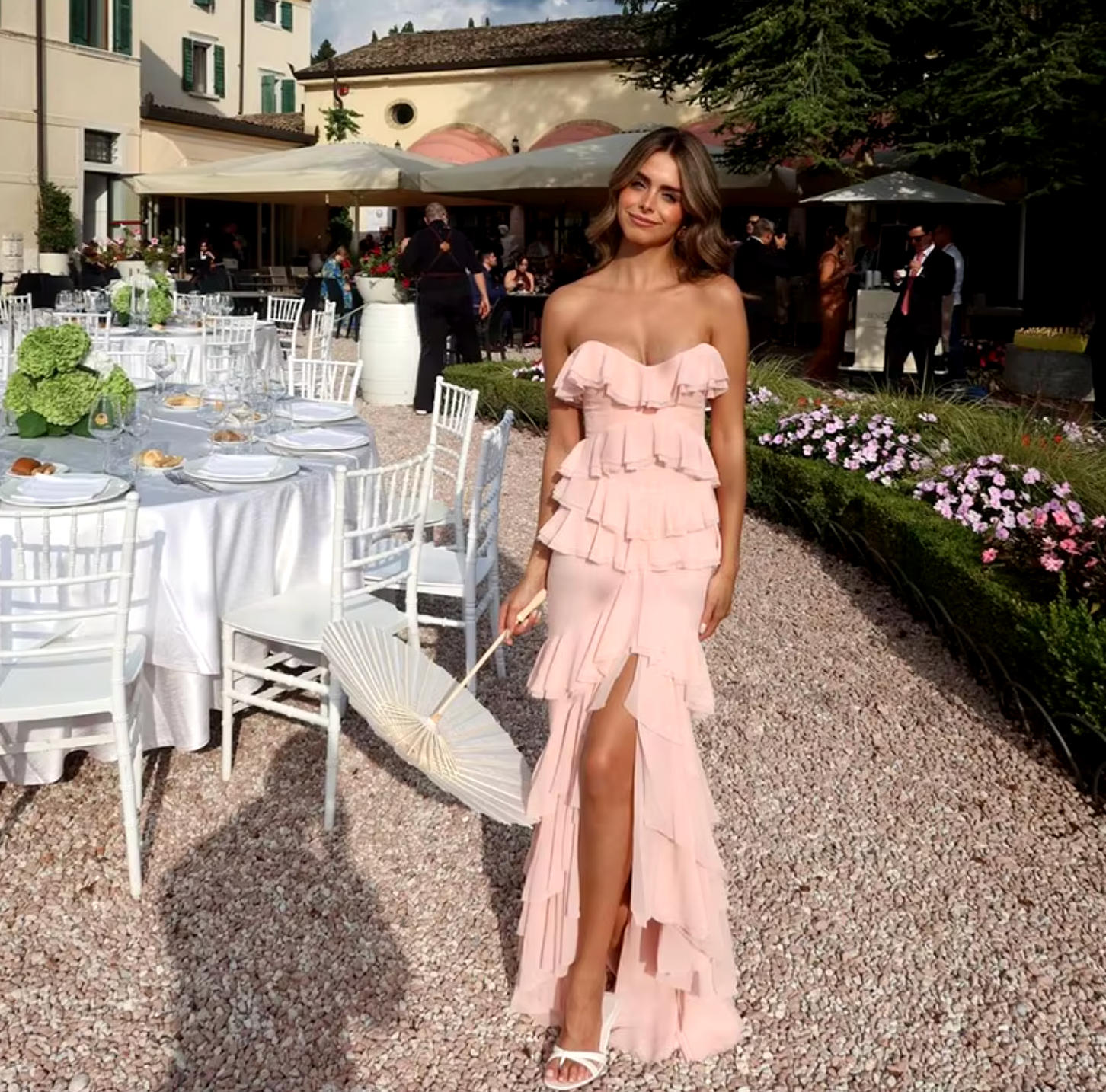 Elevate your style with the Oleksandra Maxi Dress. This luxurious, rose-colored dress features ruffled details and a daring open back, perfect for making a statement at any event. The flowy, sleeveless design and off-the-shoulder silhouette add a touch of elegance to this party-ready piece.