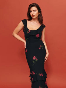 Indulge in the luxurious design of the Tripoli Floral Dress. Featuring a scoop neckline and crafted from lightweight georgette fabric with a dry handfeel. Embrace effortless elegance and sophistication with this must-have piece.