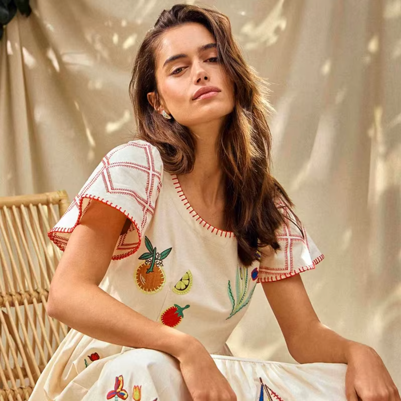 Elevate your style with the Peyton Maxi Dress. Its vibrant summer embroidery adds a pop of color, while its elegant silhouette ensures you'll steal the spotlight at any occasion. Accessorize to make it your own and let your fashion sense shine.