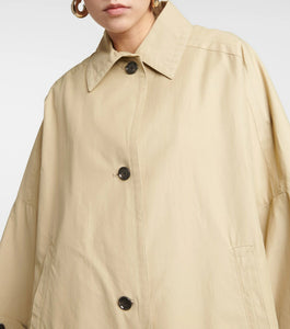 Expertly crafted from premium cotton fabric, this Single-Breasted Coat from Toteme is the epitome of timeless elegance. With a classic collar, front button fastening, and two side inset pockets, this coat not only offers impeccable style but also practicality. The gabardine weave ensures durability and adds a luxurious touch to this must-have wardrobe staple.