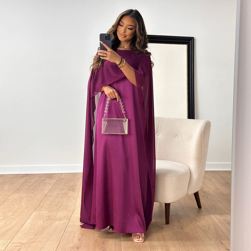 Experience the elegance and comfort of the Robe Solanj. This loose swing robe drapes beautifully, inspired by traditional Middle Eastern designs. Indulge in a luxurious and effortless style. Perfect for lounging or a day out, this robe will elevate your wardrobe and your mood!