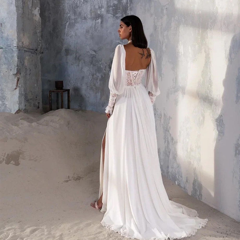 The Anneka Robe is an exceptional choice for the discerning bride. This exquisite A-line wedding dress features long sleeves and a graceful silhouette, perfect for any formal occasion. With its luxurious design and delicate details, this dress exudes elegance and sophistication. Elevate your special day with the Anneka Robe.