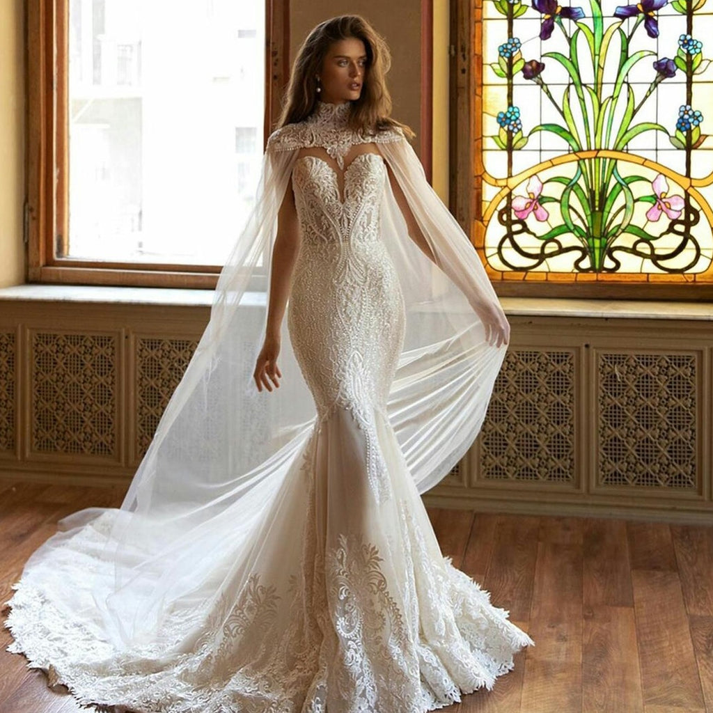 Indulge in elegance and sophistication with the Robe Dakotah. This exquisite wedding bridal gown features delicate embroidery, creating a chic and ethereal mermaid silhouette. Perfect for the modern bride looking to make a statement on her big day.