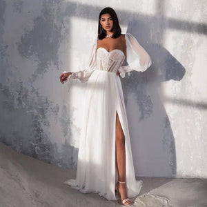 The Anneka Robe is an exceptional choice for the discerning bride. This exquisite A-line wedding dress features long sleeves and a graceful silhouette, perfect for any formal occasion. With its luxurious design and delicate details, this dress exudes elegance and sophistication. Elevate your special day with the Anneka Robe.