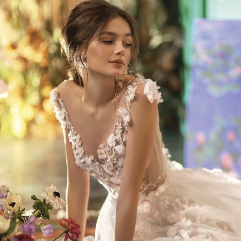 Introducing the Robe Kai - the perfect fairy elegant bridal gown. Feel like a magical being as you glide down the aisle in this ethereal robe. With its delicate details and graceful silhouette, it will make all your wedding day dreams come true. Say yes to fairy tale romance with Robe Kai!