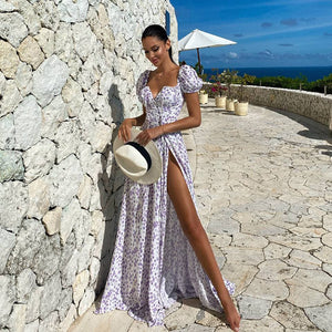 Introducing Robe Milena - the epitome of elegance and sophistication. This maxi dress boasts a chic, floral design that exudes luxury and refinement. Elevate any occasion with this timeless piece that will make you feel like a work of art.