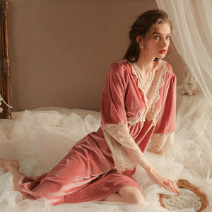 Introducing the Nightgown Aline, a luxurious and elegant addition to your sleepwear collection. Crafted with princess-inspired design and embroidered details, this fluffy robe will make you feel like royalty. Enjoy a comfortable and cozy night's sleep with its Aline cut that allows for easy movement. Experience the ultimate sleep experience with our Nightgown Aline.