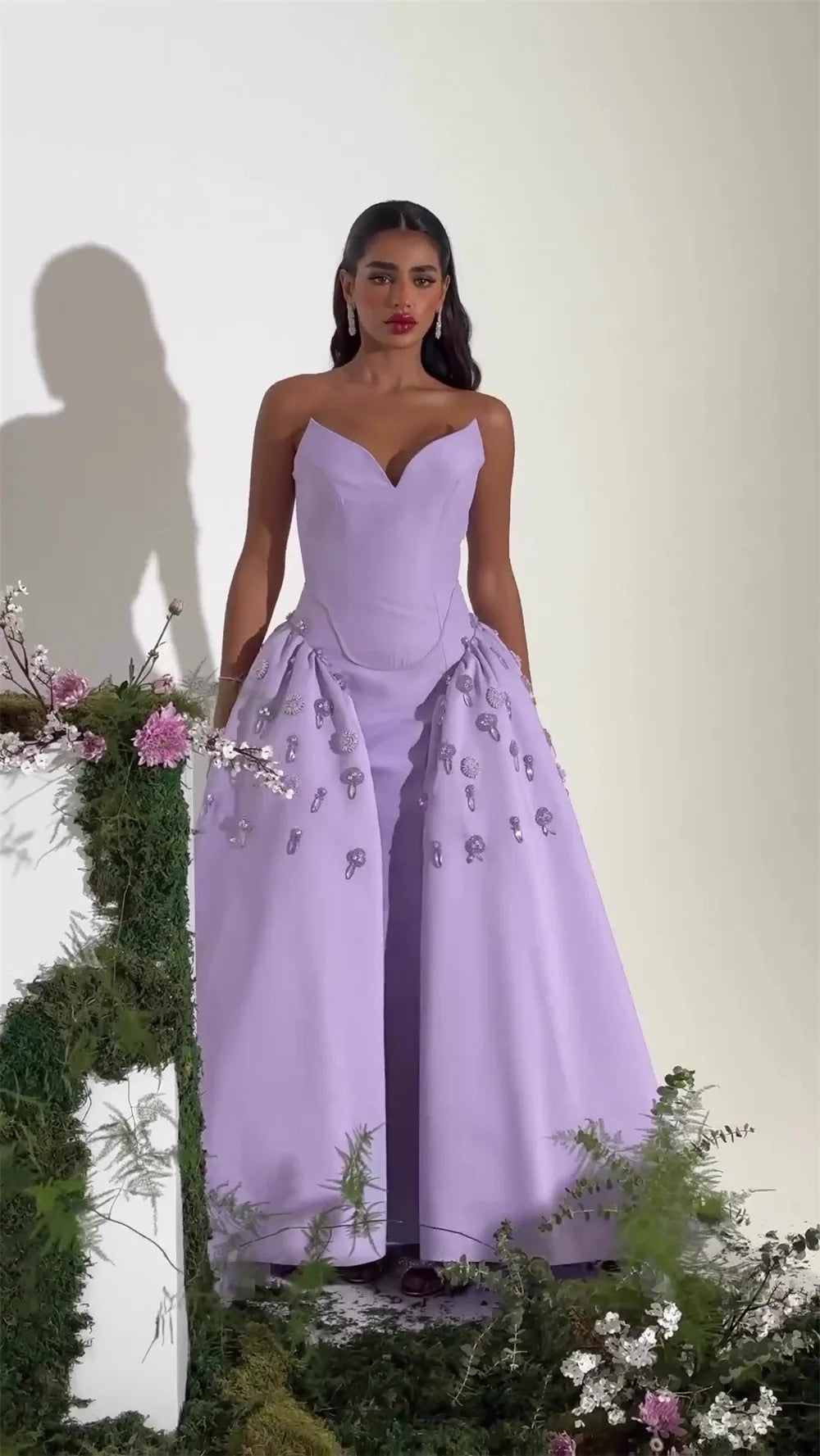 Rule the night in Dress Zaina. This elegant sweetheart ball gown will make you feel like royalty as you dance the night away. With its floor length and rhinestone applique design, this satin dress is perfect for any formal occasion. Take a risk and stand out in the stunning Zaina!